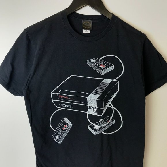 Nintendo Classic Game Console T Shirt Adult Black M Medium Video Game Solid Logo - Picture 8 of 10